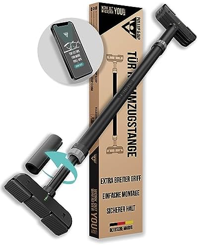 PULLUP & DIP Klimmzugstange für Türrahmen – Profi Pull-up Bar mit gepolsterten Griffen für sicheres Training ohne Schrau