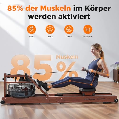 YOSUDA Rudergerät für Zuhause – Ultraleise Magnetmaschine mit 16 Widerstandsstufen, APP & LCD, platzsparend und bis 160k