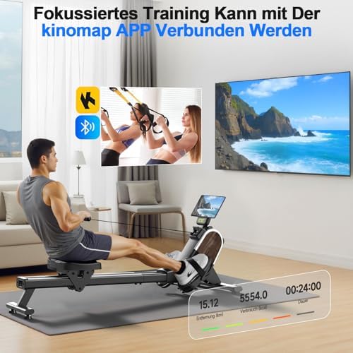 CHAOKE Rudergerät für Zuhause – Leises Magnetisches Upgrade 2026 mit App, 16 Widerstandsstufen und Doppelschienen bis 16
