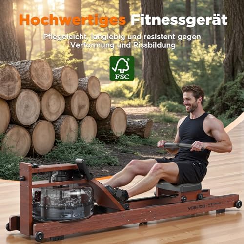 YOSUDA Rudergerät für Zuhause – Ultraleise Magnetmaschine mit 16 Widerstandsstufen, APP & LCD, platzsparend und bis 160k