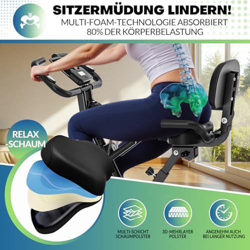 2025 Neu 5-in-1 Hometrainer Fahrrad - Klappbares Ergometer mit 16 Stufen, extra leise für effektives Indoor-Kardio-Train