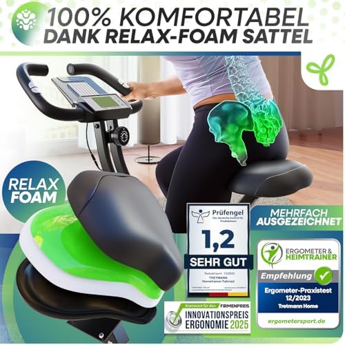 Tretmann Klappbarer Hometrainer – Extra Bequem & Leise für Senioren bis 150KG – Fitness für Zuhause