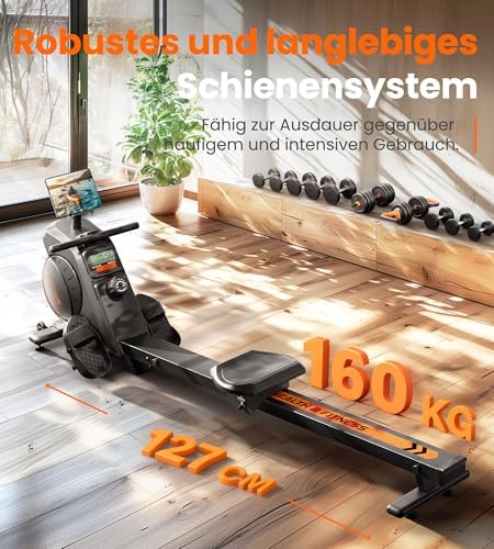 YOSUDA Rudergerät für Zuhause – Ultraleise Magnetmaschine mit 16 Widerstandsstufen, APP & LCD, platzsparend und bis 160k