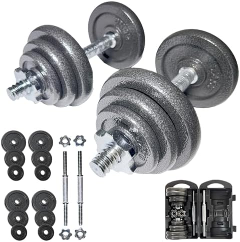 SPORTINATOR® "Machine" Hantel Set mit Koffer – Vielseitiges 2-in-1 Hantelset (15–40 kg) für effektives Training zu Hause