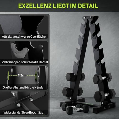 HantelRack Premium - Strapazierfähiger Hantelständer mit 5-Tier für effizientes Krafttraining Zuhause