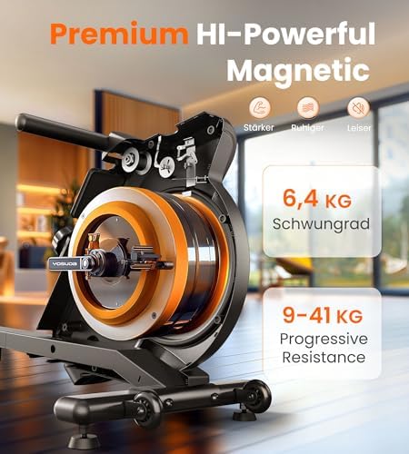 YOSUDA Rudergerät für Zuhause – Ultraleise Magnetmaschine mit 16 Widerstandsstufen, APP & LCD, platzsparend und bis 160k