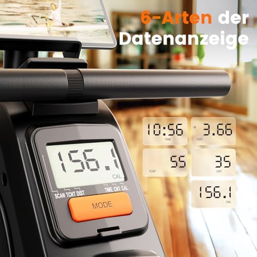 YOSUDA Rudergerät für Zuhause – Ultraleise Magnetmaschine mit 16 Widerstandsstufen, APP & LCD, platzsparend und bis 160k
