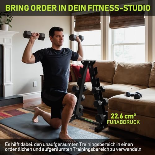 HantelRack Premium - Strapazierfähiger Hantelständer mit 5-Tier für effizientes Krafttraining Zuhause