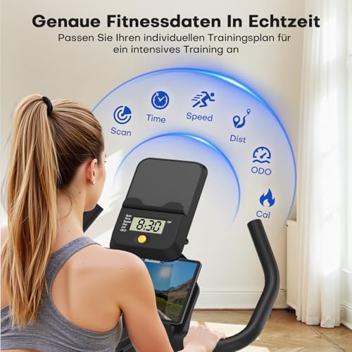 CHAOKE Heimtrainer Fahrrad mit APP – Leises Ergometer mit stufenlosem Magnetsystem, ideal für Indoor Fitness zuhause bis