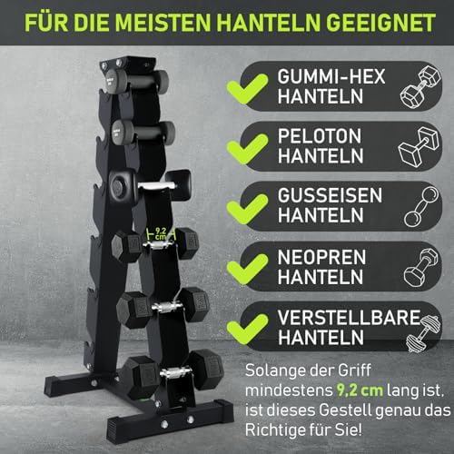 HantelRack Premium - Strapazierfähiger Hantelständer mit 5-Tier für effizientes Krafttraining Zuhause