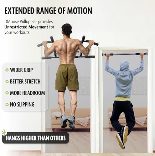 DMoose Klimmzugstange für Tür – 158,8 kg Tragkraft, ideal für Heimfitness & Krafttraining