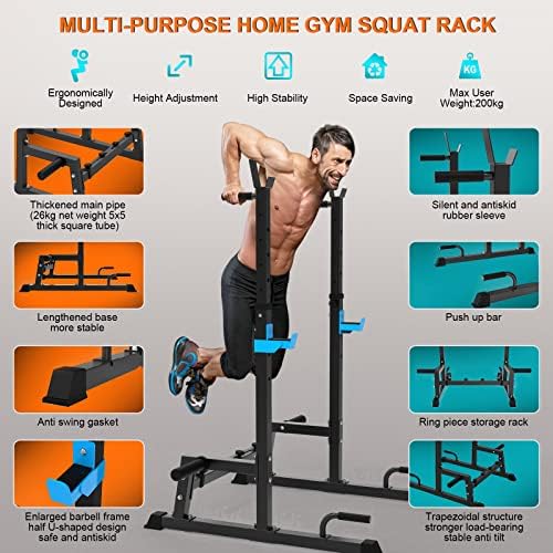 Squat Rack von – Höhenverstellbarer Multi-Funktions Hantelständer für Zuhause, ideal für Krafttraining und Gewichtheben