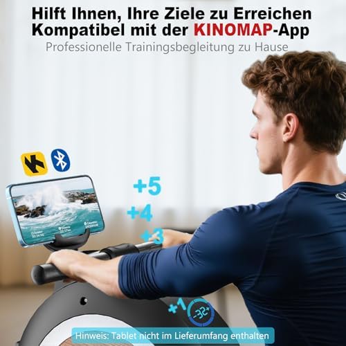 Wenoker Rudergerät für Zuhause – Magnetisches, leises Cardio Rudergerät mit APP, LCD-Display & 32 Widerstandsstufen, 160