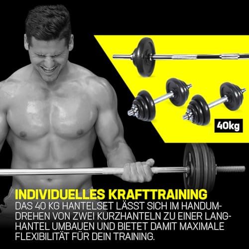 SPORTINATOR® "Machine" Hantel Set mit Koffer – Vielseitiges 2-in-1 Hantelset (15–40 kg) für effektives Training zu Hause