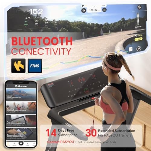 PASYOU Elektrisches Laufband für Zuhause mit 2,5 PS, 10 Stufen Neigungsverstellung, klappbar & LED-Anzeige