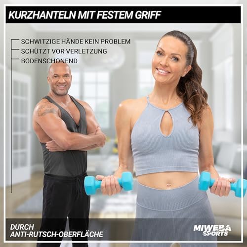 Miweba Sports Neopren Hantelset NKH100 | Profi Kurzhanteln 0.5-10.0 Kg für effektives Training zuhause