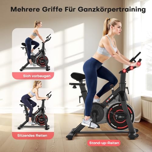 CHAOKE Heimtrainer Fahrrad mit APP – Leises Ergometer mit stufenlosem Magnetsystem, ideal für Indoor Fitness zuhause bis