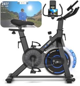 CHAOKE Heimtrainer Fahrrad mit APP – Leises Ergometer mit stufenlosem Magnetsystem, ideal für Indoor Fitness zuhause bis