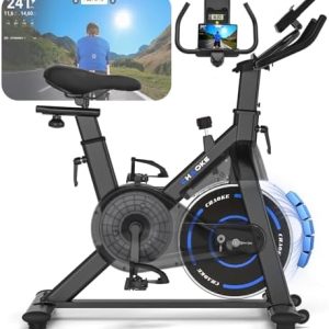 CHAOKE Heimtrainer Fahrrad mit APP – Leises Ergometer mit stufenlosem Magnetsystem, ideal für Indoor Fitness zuhause bis