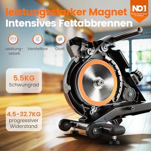 YOSUDA Rudergerät für Zuhause – Ultraleise Magnetmaschine mit 16 Widerstandsstufen, APP & LCD, platzsparend und bis 160k