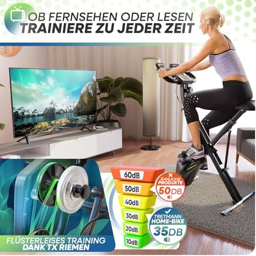Tretmann Klappbarer Hometrainer – Extra Bequem & Leise für Senioren bis 150KG – Fitness für Zuhause