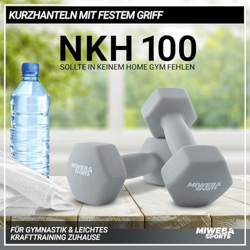 Miweba Sports Neopren Hantelset NKH100 | Profi Kurzhanteln 0.5-10.0 Kg für effektives Training zuhause