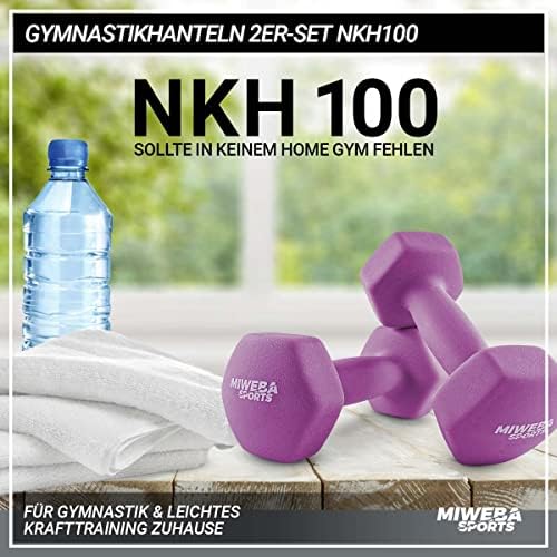 Miweba Sports Neopren Hantelset NKH100 | Profi Kurzhanteln 0.5-10.0 Kg für effektives Training zuhause