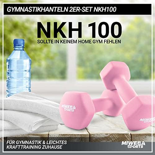 Miweba Sports Neopren Hantelset NKH100 | Profi Kurzhanteln 0.5-10.0 Kg für effektives Training zuhause