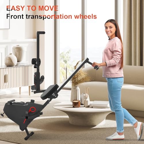 Neezee Rudergerät für zuhause – Magnetisches Rudergerät mit 16 Widerstandsstufen, leise und platzsparend mit LCD-Monitor