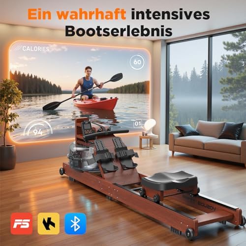 YOSUDA Rudergerät für Zuhause – Ultraleise Magnetmaschine mit 16 Widerstandsstufen, APP & LCD, platzsparend und bis 160k