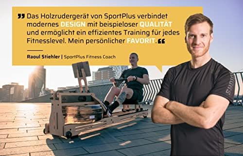 SportPlus Wasserrudergerät für Zuhause – Klappbar & FSC®-Zertifiziertes Eichenholz bis 180 kg – Fitness für alle Größen!