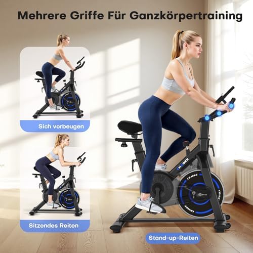 CHAOKE Heimtrainer Fahrrad mit APP – Leises Ergometer mit stufenlosem Magnetsystem, ideal für Indoor Fitness zuhause bis