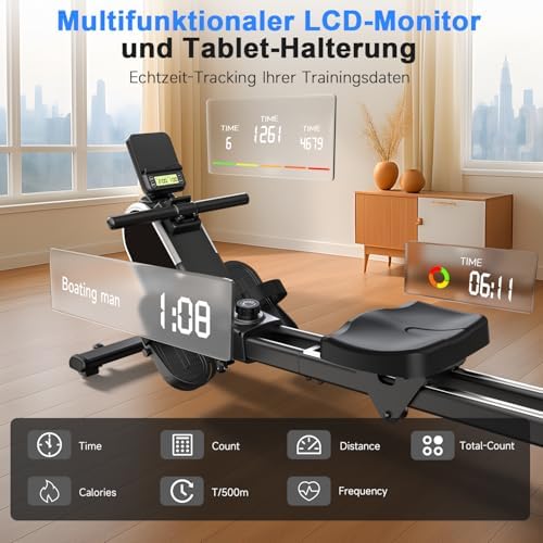 CHAOKE Rudergerät für Zuhause – Leises Magnetisches Upgrade 2026 mit App, 16 Widerstandsstufen und Doppelschienen bis 16