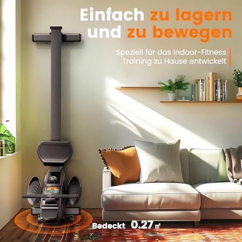 YOSUDA Rudergerät für Zuhause – Ultraleise Magnetmaschine mit 16 Widerstandsstufen, APP & LCD, platzsparend und bis 160k