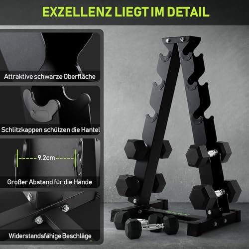 HantelRack Premium - Strapazierfähiger Hantelständer mit 5-Tier für effizientes Krafttraining Zuhause
